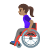 👩🏽‍🦽 woman in manual wheelchair: medium skin tone display on Google